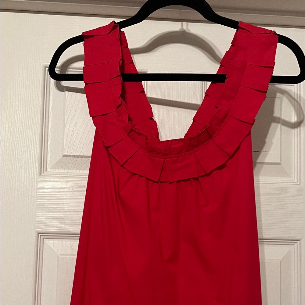 Chic Red Ruffle Mini Dress - Picture 3 of 11